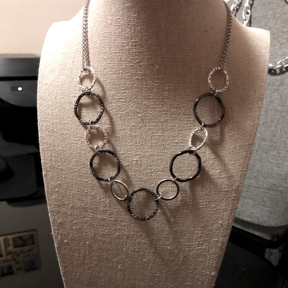 Silver and Black Metal necklace
